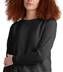 Hanes Women’s EcoSmart Crewneck Sweatshirt, Ebony, Large